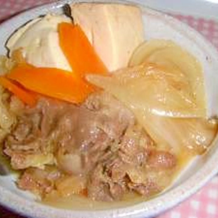 無水☆圧力なべで，時短・簡単！肉豆腐